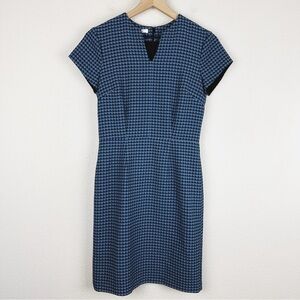 Robert Graham Diana Check Print Short Sleeve Fitted Sheath Dress